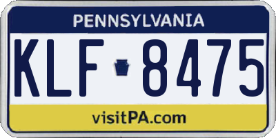 PA license plate KLF8475