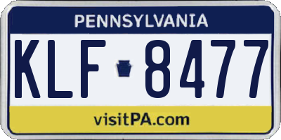 PA license plate KLF8477