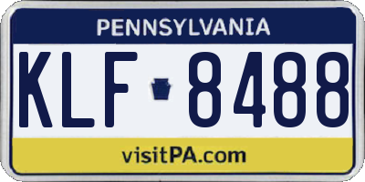 PA license plate KLF8488