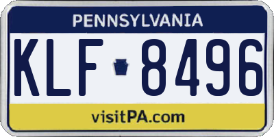 PA license plate KLF8496