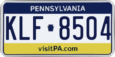 PA license plate KLF8504