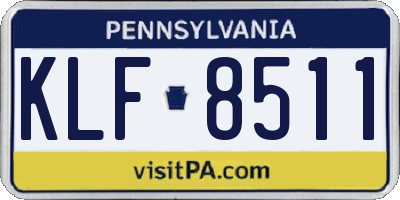 PA license plate KLF8511