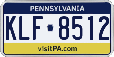 PA license plate KLF8512