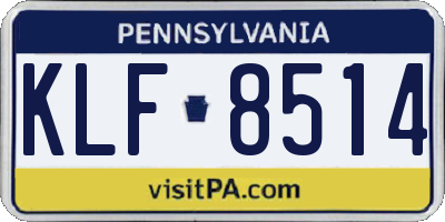 PA license plate KLF8514