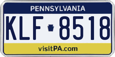 PA license plate KLF8518