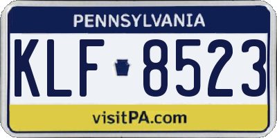 PA license plate KLF8523