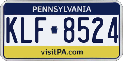 PA license plate KLF8524
