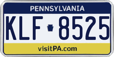 PA license plate KLF8525