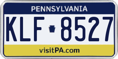 PA license plate KLF8527