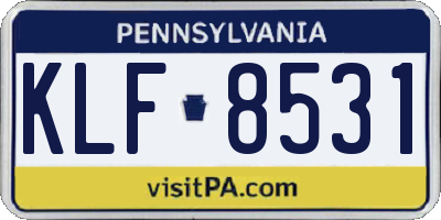 PA license plate KLF8531