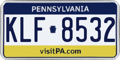 PA license plate KLF8532