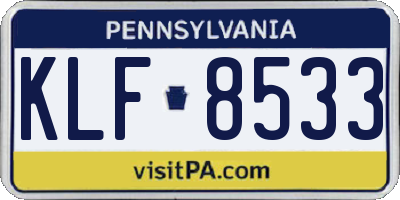PA license plate KLF8533