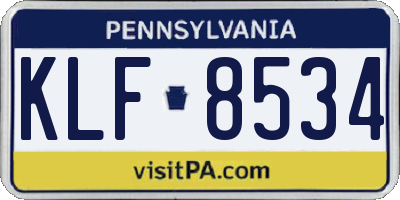 PA license plate KLF8534