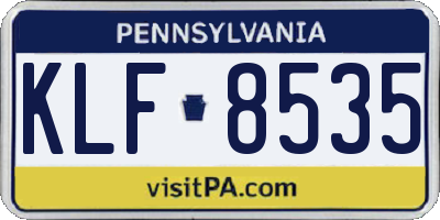 PA license plate KLF8535