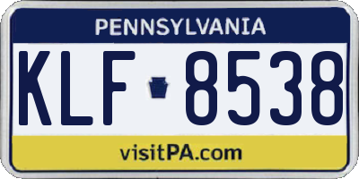PA license plate KLF8538