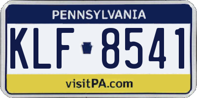 PA license plate KLF8541