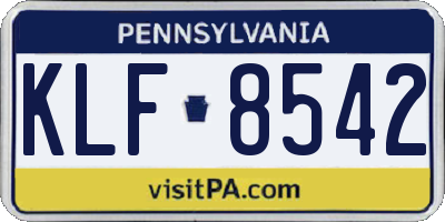 PA license plate KLF8542