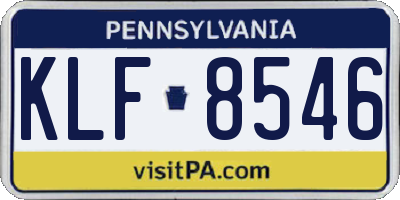 PA license plate KLF8546