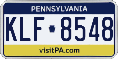 PA license plate KLF8548