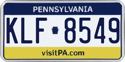 PA license plate KLF8549