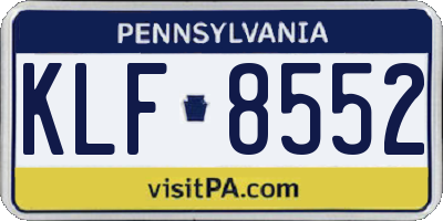 PA license plate KLF8552