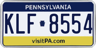 PA license plate KLF8554