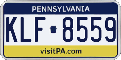 PA license plate KLF8559