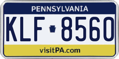PA license plate KLF8560