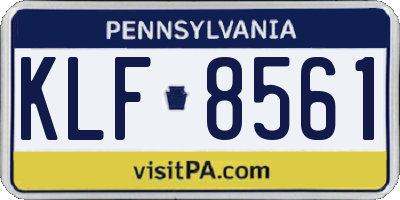 PA license plate KLF8561