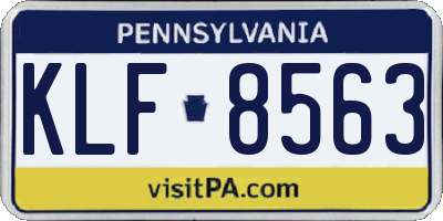 PA license plate KLF8563