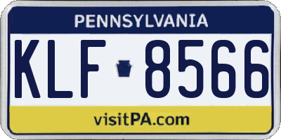 PA license plate KLF8566