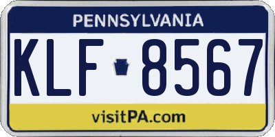 PA license plate KLF8567