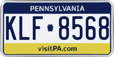PA license plate KLF8568