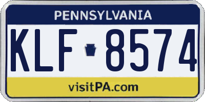 PA license plate KLF8574