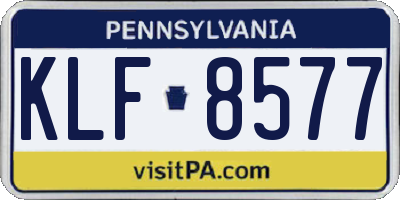 PA license plate KLF8577