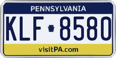 PA license plate KLF8580