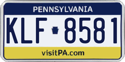 PA license plate KLF8581