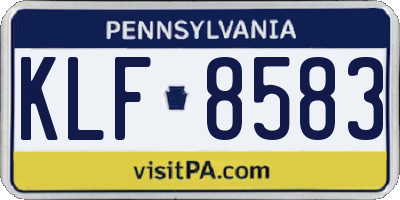 PA license plate KLF8583