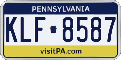 PA license plate KLF8587