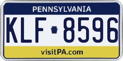 PA license plate KLF8596