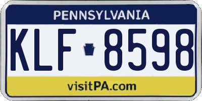 PA license plate KLF8598
