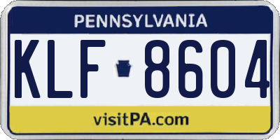 PA license plate KLF8604