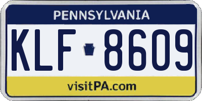 PA license plate KLF8609