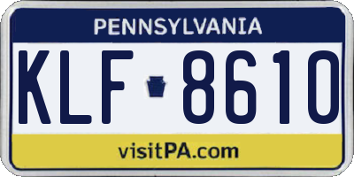 PA license plate KLF8610