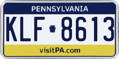 PA license plate KLF8613