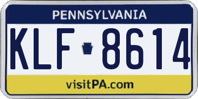 PA license plate KLF8614