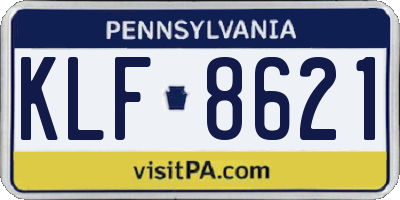 PA license plate KLF8621