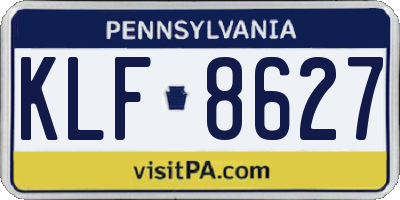 PA license plate KLF8627