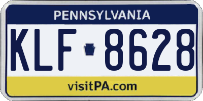 PA license plate KLF8628