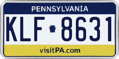 PA license plate KLF8631